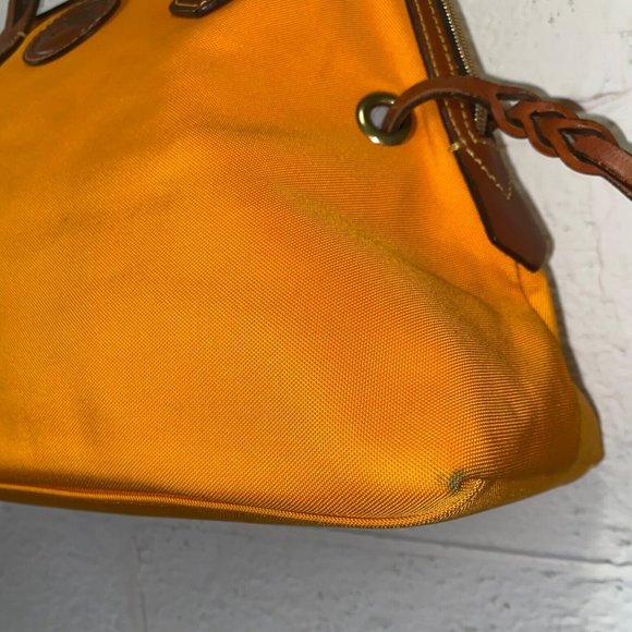 [Dooney & Bourke] Marigold Orange Nylon Domed Shoulder Satchel Handbag - Picture 8 of 12
